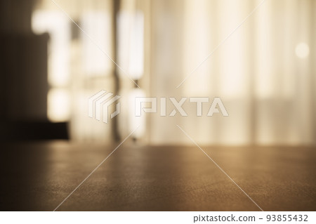 Wood table indoor background of with blurred backdrop 93855432