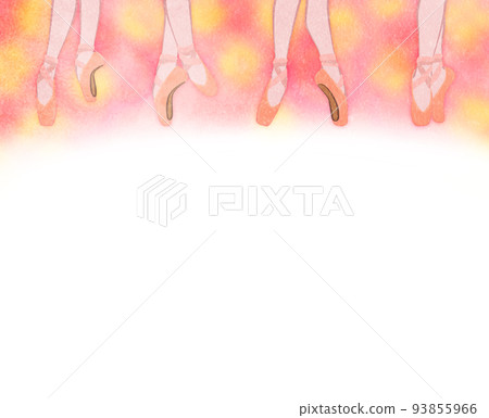 可愛的芭蕾舞足尖鞋粉紅色 01Ver 插圖背景 93855966