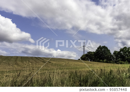 Field with windmill in Choczewo, Pomerania, Poland Field with windmill in Choczewo, Pomerania, Poland 93857448