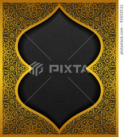 Decorative background with traditional floral ornament. Vector illustration. 93858532