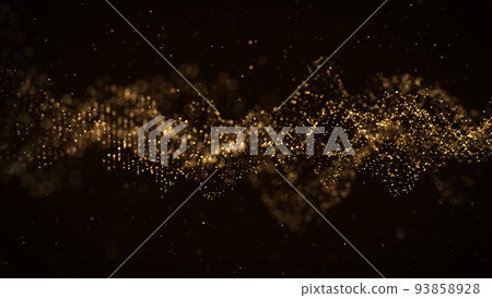 Abstract gold particles, lines. loop background. Abstract gold particles, lines. loop background. 93858928