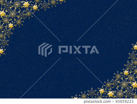 Snow crystal frame gold background blue dust (gold) Snow crystal frame gold background blue dust (gold) 93859221