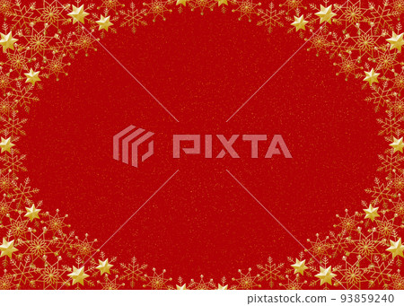 Snow crystal frame gold background red dust (gold) Snow crystal frame gold background red dust (gold) 93859240