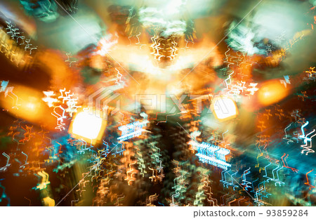 Abstract blurred cityscape neon lights background Abstract blurred cityscape neon lights background 93859284