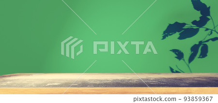 Shadow of three leaves with a concrete table - 3D 93859367