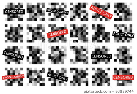 Censored pixel blur squares for tv or social... - Stock Illustration ...