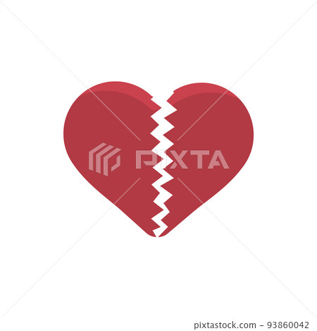 鋸齒狀破裂的紅心-心碎、心碎、心理健康的圖像素材 鋸齒狀破裂的紅心-心碎、心碎、心理健康的圖像素材 93860042