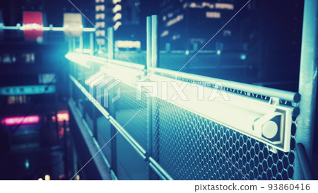 night scene of japan city with neon lights 93860416