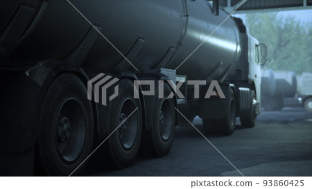 large white cistern trucks in a factory 93860425