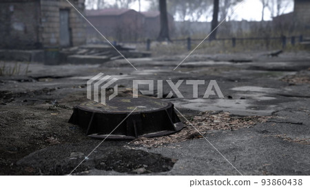 old abandoned garages in the forest old abandoned garages in the forest 93860438