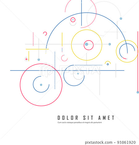 Abstract illustration. Circular elements in creative pattern with abstract geometric objects. Modern vector design digital dots and dotted circles 93861920