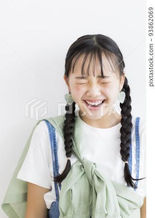 Plain clothes portrait of teenage girl junior high school high school student 93862069