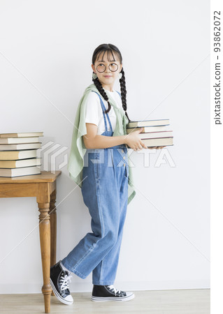 Plain clothes portrait of teenage girl junior high school high school student 93862072