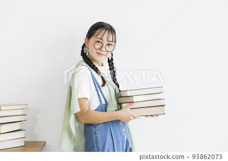 Plain clothes portrait of teenage girl junior high school high school student 93862073