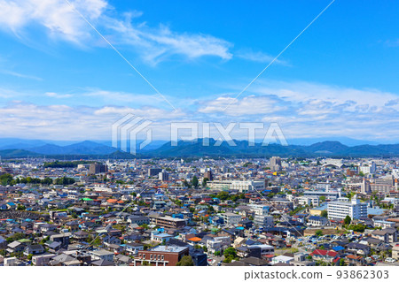 A view of the Kanuma City cityscape from the observation lobby of the Tochigi Prefectural Office 93862303