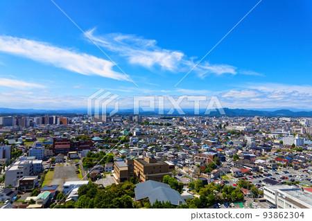 A view of the Kanuma City cityscape from the observation lobby of the Tochigi Prefectural Office 93862304