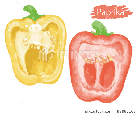 水彩風格的蔬菜，辣椒粉。矢量圖素材 93863163