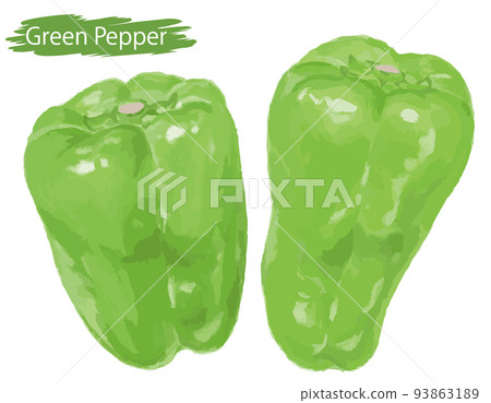 水彩風格的蔬菜，辣椒。矢量圖素材 93863189