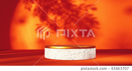 Podium in a room with shadow of tree - 3D Podium in a room with shadow of tree - 3D 93863707