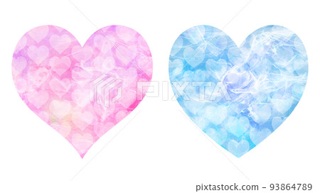 Heart pattern watercolor style heart set - Stock Illustration [93864789 ...