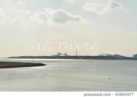 Tokyo gate bridge and wind power generation Tokyo gate bridge and wind power generation 93864977