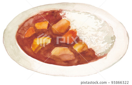 咖哩飯2水彩素材 咖哩飯2水彩素材 93866322