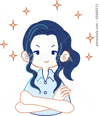 Illustration of a person who confidently folds his arms 93866531