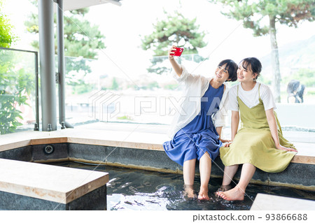 Footbath selfie hot spring trip 93866688