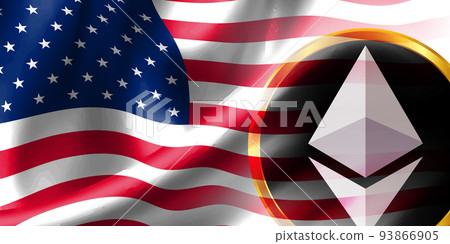 Ethereum virtual currency American flag 93866905