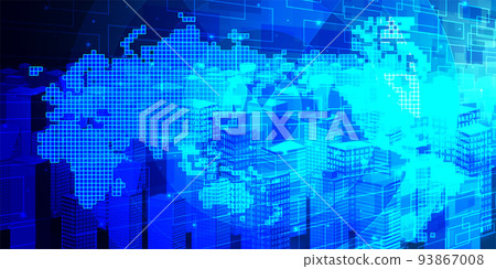 Building world map network background 93867008