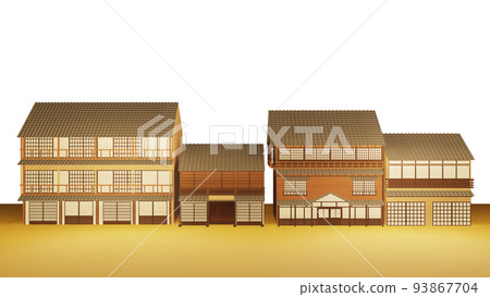 老街景，溫泉旅館，3D 93867704