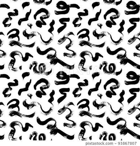 Seamless pattern with hand drawn swirled lines. 93867807