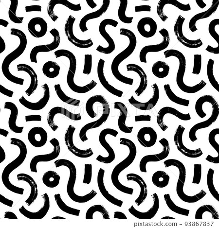 Hand drawn meandering lines pattern with circles. Hand drawn meandering lines pattern with circles. 93867837