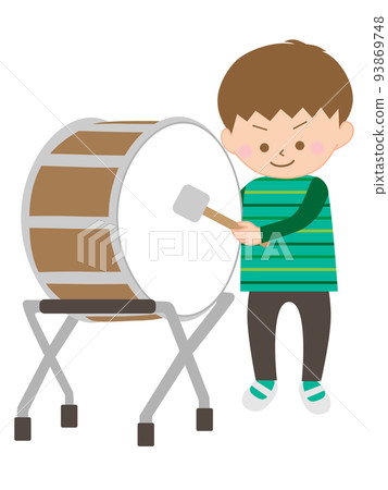 boy playing big drum 93869748