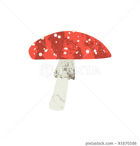Red fly agaric, amanita muscaria. Poisonous inedible mushroom. Autumn seasonal forest fungi isolated on white. Vector flat cartoon illustration Red fly agaric, amanita muscaria. Poisonous inedible mushroom. Autumn seasonal forest fungi isolated on white. Vector flat cartoon illustration 93870386