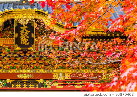 World Heritage "Shrines and Temples of Nikko" constituent assets Rinno-ji Taiyu-in Temple with autumn foliage Nitenmon World Heritage "Shrines and Temples of Nikko" constituent assets Rinno-ji Taiyu-in Temple with autumn foliage Nitenmon 93870408