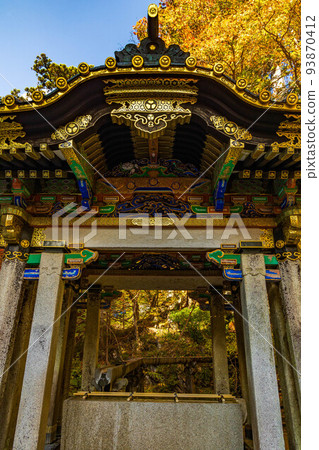 World Heritage "Shrines and Temples of Nikko" constituent assets Omizuya at Rinno-ji Taiyu-in with autumn leaves 93870412