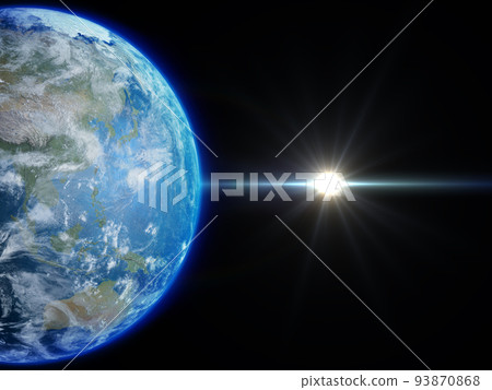 地球日本背景太陽 CG 93870868