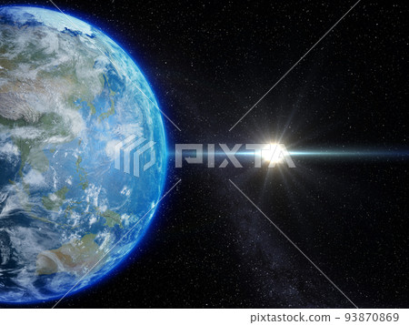 地球日本背景星空背景太陽 CG 93870869