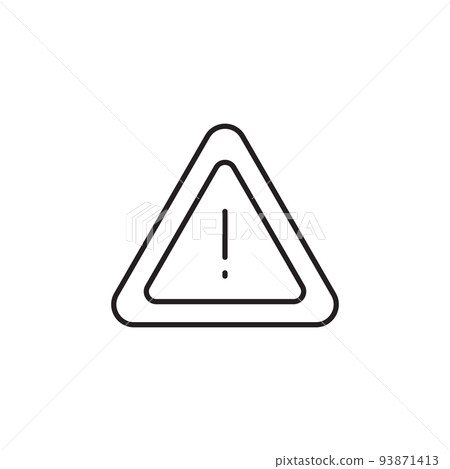 Alert, risk sign line icon. Caution, warning, exclamation mark thin editable line stroke icon. Alert information, accident notification 93871413