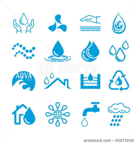 Vector set of water drop icons Vector set of water drop icons 93872656