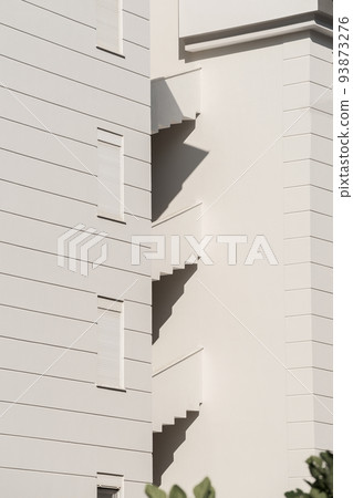 Concrete stair. Exterior of a residential building. Concrete stair. Exterior of a residential building. 93873276
