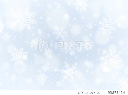 Winter vector illustration background with falling snowflakes 93873434