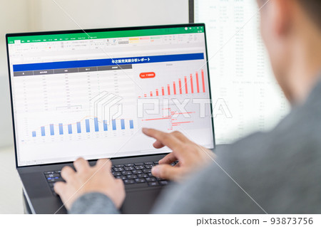 General affairs accounting office work sales office general office work staff spreadsheet graph 93873756