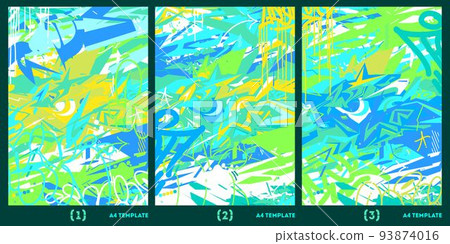 Abstract Urban Graffiti Style A4 Poster Vector Illustration Background Template Art Abstract Urban Graffiti Style A4 Poster Vector Illustration Background Template Art 93874016