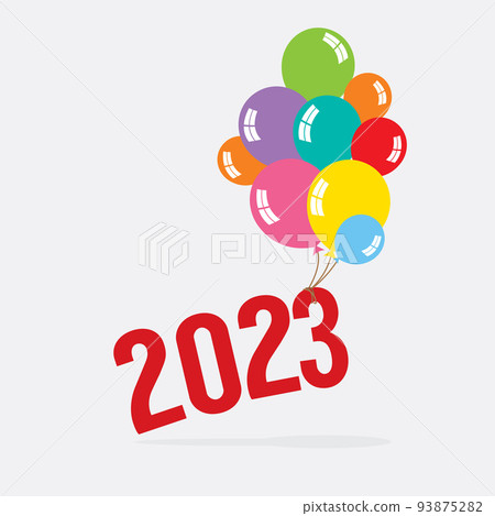 2023 With Balloon Bunch Celebrate Concept Vector Illustration. 93875282