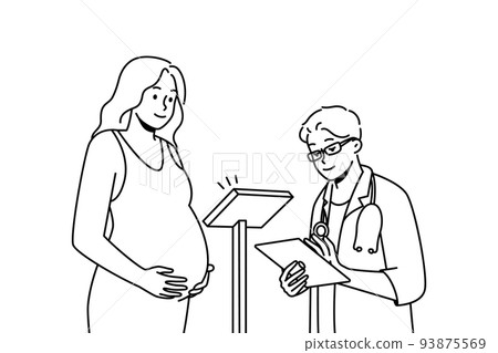 Doctor examine pregnant woman in hospital  93875569
