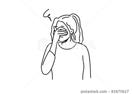 Unhappy woman suffer from overthinking Unhappy woman suffer from overthinking 93875627