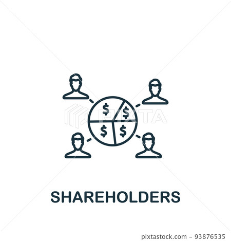 Shareholders icon. Line simple Crowdfunding icon for templates, web design and infographics 93876535
