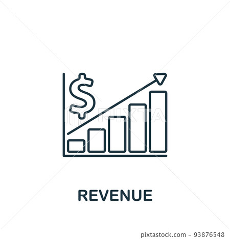 Revenue icon. Line simple Crowdfunding icon for templates, web design and infographics 93876548